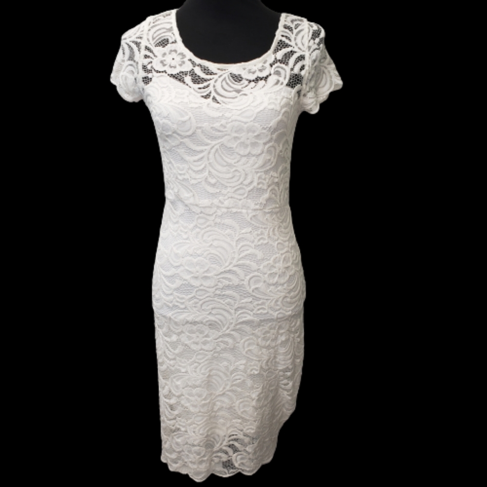 Ci Sono Lace Dress Bodycon Open Back Sz Small